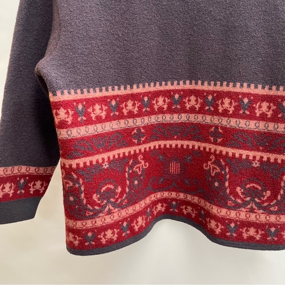 Camela Button Front Cardigan XL pink VTG 1970s Wool Woolmark Pattern Cropped - Picture 6 of 8